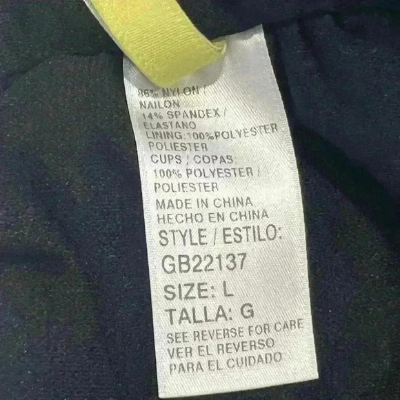 ✨Gianni Bini Leopard print swim halter top with black trim size large - Picture 5 of 6